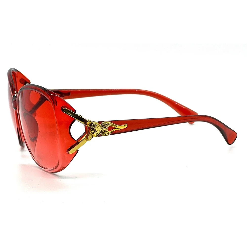 Fashion Designer Women's Oversized Red Gradient Lens Butterfly Luxury Shades New